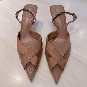 Mesh-detail Zara slingbacks